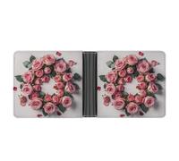 Classic Slimfold Wallet for Women Roses in A Circle Bifold Credit Card Holder Wallet for Men Leather Wallet with ID Window And Multiple Card Slots Mini Wallet, Roses in A Circle, 4.6 × 3.7 × 1 inches,