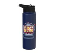 Classic Slot Machine Lucky Seven Design Stainless Steel Insulated Water Bottle