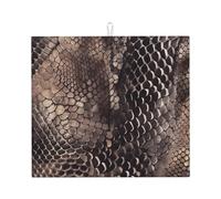 Classic Snake Skin Dish Drying Mat for Kitchen Counter Super Absorbent Microfiber Dish Drying Pad Large Dishes Pad Easy Clean Multi-Use Drainer Mats Mat 16x18 Inch