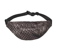 Classic Snake Skin Fanny Pack for Men Women Crossbody Waist Bag Everywhere Belt Bag Wallet Hip Bum Bag with Adjustable Strap Casual Chest Bag for Outdoor Hiking Cycling, Black, One Size