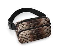 Classic Snake Skin Fanny Pack for Women Men Waist Bag Belt Bag Adjustable Casual Bag for Travel Sports Hiking, white, 7.9x5.1inches