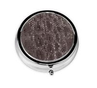 Classic Snake Skin Print Personalised Portable Pillbox with,Mini Pillbox Compact and Convenient Pill Organiser for Storing and Organising Pills