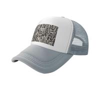 Classic Snake Skin Print Practical Hat Versatile Baseball Cap Lightweight Comfort Outdoor Fishing Sports, Gray, One size
