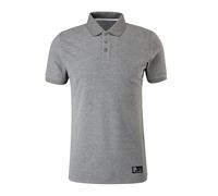 Classic Soft Piqué Cotton Polo with Badge QS Gris S