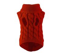 Classic Solid Dog Sweater for Small Dogs - Winter Warm Knitted Puppy Pullover Jumper for Chihuahua, Yorkshire Terrier, Schnauzer - Cozy Christmas Pet Clothes with Neck(Wine Red,XS-suit 0.6-1.5kg)