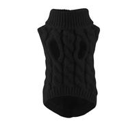 Classic Solid Dog Sweater for Small Dogs - Winter Warm Knitted Puppy Pullover Jumper for Chihuahua, Yorkshire Terrier, Schnauzer - Cozy Christmas Pet Clothes with Neck(Black,XL-suit 5-6.5kg)
