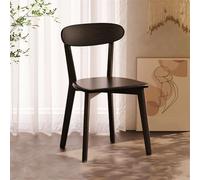 Classic Solid Wood Dining Chair - Black Wooden Chair for Dining Room, Office, Vanity, Bedroom - Elegant Design, Sturdy Construction, Versatile Use