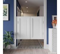 Classic Solid Wood Half Waist Kitchen Pub Door - White91-100cm WideStylish Entrance PartitionElegant Design for Home & Shop Use