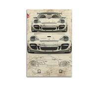 Classic Sport Car Design Scripts Poster 911 996 GT3 RS Racing Supercar Decorative Painting Canvas Modern Art Picture 24x36inch(60x90cm)