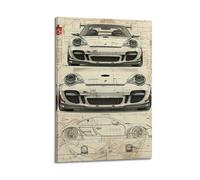 Classic Sport Car Design Scripts Poster 911 996 GT3 RS Racing Supercar Decorative Painting Canvas Modern Art Picture 12x18inch(30x45cm)