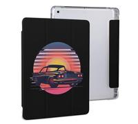 Classic Sport Car Mechanic Driver Race Tablet Case with Pencil Holder Protective Cover Design Compatible for IPAD 2020 (10.2in)