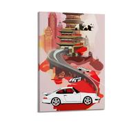 Classic Sport Car Poster 911 930 in China Chengdu Illustrations Decorative Painting Canvas Modern Art Picture 24x36inch(60x90cm)