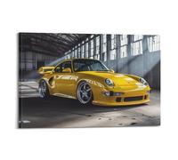 Classic Sport Car Poster 911 993 GT2 Yellow Racing Car Decorative Painting Canvas Modern Art Picture 08x12inch(20x30cm)