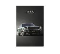 Classic Sport Car Poster for 1968 Ford Mustang GT Fastback Hyper Car Supercar Poster Decorative Painting Canvas Wall Posters And Art Picture Print Modern Family Bedroom Decor Posters