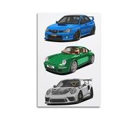 Classic Sports Car Poster 911 GT3 RS STI Racing Cars Decorative Painting Canvas Modern Art Picture 24x36inch(60x90cm)