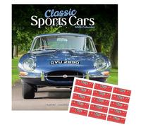 Classic Sports Cars Calendar 2026 | 16 months | September 2025 - December 2026 | with FREE Organisational Stickers