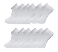 Mens Plain Trainer Socks Mens White Black 12 Pack Dozen Multipack Ankle Socks (UK 6-11, WHITE 12 PAIRS)