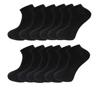 Classic Sports Mens Plain Trainer Socks Mens White Black 12 Pack Dozen Multipack Ankle Socks (UK 6-11, BLACK 12 PAIRS)