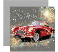 Classic Sports Racing Car Father's Day Cards for Him, Unique Gifts for Him from Children, Son, Daughter - Stylish Presents for Special Day - Blank inside with envelope