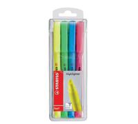 Classic Stabilo Pocket Pen Sized Flash Highlighters Assorted Colors Pack of 4