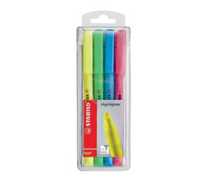 Classic Stabilo Pocket Pen Sized Flash Highlighters Assorted Colors Pack of 4
