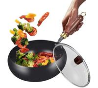 - Classic Steel Iron Fry Pan, Deep Round Chef | Durable Uncoated Iron Pan With Matching Lid For Home Kitchens, Outdoor Barbecue, Restaura Chefs