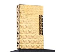 Classic Steel Tone Trench Lighter - Kerosene/Butane Diamond Pattern Split Texture Lighter for Men, Dad, Husband or Collect - Gold