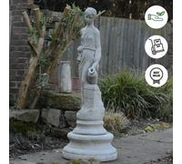 Classic Stone Cast Roman Lady statue with a Jug on Column