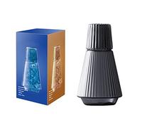 Classic Striped Glass Bedside Night Water Carafe with Tumbler Glass, 34oz Vintage Bedside Water Carafe and Glass Set, Clear Glass Juice Water Pitcher for Bedroom Nightstand(Gray)