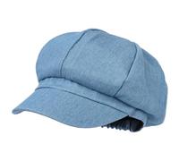 Classic Style Beret Newsboy Cap Ivy Gatsby Beanie Octagonal Visor Hat for Women(Light Blue)