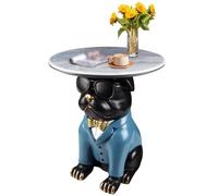 Classic Style Bulldog Shape End Table, Restaurant Creative Art Coffee Table, Small Space Corner Table, Easy To Assemble