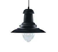 1 Light Black Finish Style Pendant Ceiling Fitting Light With Clear Glass Shade