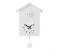 Classic Style Cuckoo Clock with Adjustable Volume and Night Silence Mode for Wall Decoration Office Living Room (White)