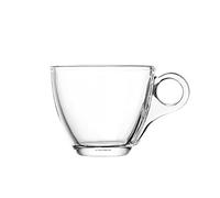 Classic Style Pack of 6 Tea Glass Mugs with Handle Coffee Cups Crystal Clear Glasses Mug Latte Espresso Toughened Turkish Chinese 190 ML