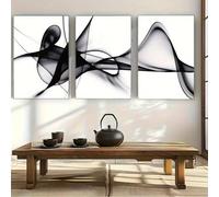Classic Style Prints on Canvas Painting Art Modern Elegant Black and White Abstract for Living Room Bedroom Home Decoration 60x90cm-3Pcs Frameless
