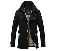 Classic Stylish Trench Coat Men Lightweight Winter Outwear Windbreaker Outdoor Casual Overcoats With Pockets Trench Jacket Single Breasted Pea Jacket Mid Length Work Jacket L-4Xl