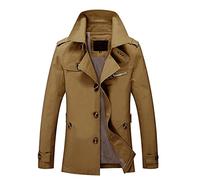 Classic Stylish Trench Coat Men Lightweight Winter Outwear Windbreaker Outdoor Casual Overcoats With Pockets Trench Jacket Single Breasted Pea Jacket Mid Length Work Jacket L-4Xl