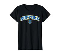 Classic Suffolk Pride Crowns Arrows Shield Graphic Value Graphic T-Shirt, Women, Black, M