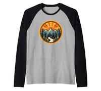 Classic Summer Hiking Adventures Through the Rocky Peaks Raglan Baseball Tee