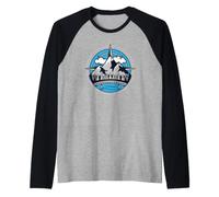 Classic Summer Hiking Adventures Through the Rocky Peaks Raglan Baseball Tee