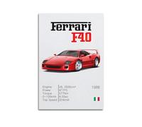 Classic Supercar Poster for Ferrari F40 Racing Sport Car Decorative Painting Canvas Wall Artworks Picture 12x18inch(30x45cm)