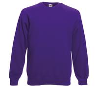 CLASSIC SWEATSHIRT Fruit of the Loom Crew Neck Plain Jumper Raglan Top Men Women