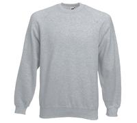 CLASSIC SWEATSHIRT Fruit of the Loom Crew Neck Plain Jumper Raglan Top Men Women