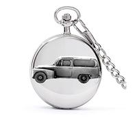 Classic Swedish car 445 Duet Van ref284 Pewter Effect Design on a Polished Silver case Men's Gift Quartz Pocket Watch fob