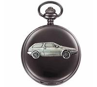 Classic Swedish car 480 ref288 Pewter Effect Design on a Polished Black case Men's Gift Quartz Pocket Watch fob
