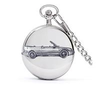 Classic Swedish car 9.3 Convertible ref228 Pewter Effect Design on a Polished Silver case Men's Gift Quartz Pocket Watch fob
