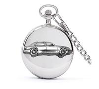 Classic Swedish Car 9.5 4 Door Saloon ref230 Pewter Effect Design on a Polished Silver case Men's Gift Quartz Pocket Watch fob