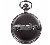 Classic Swedish car 900 Convertible ref214 Pewter Effect Design on a Polished Black case Men's Gift Quartz Pocket Watch fob
