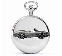 Classic Swedish car 900 Convertible ref214 Pewter Effect Design on a Polished Silver case Men's Gift Quartz Pocket Watch fob