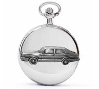 Classic Swedish car 900 Saloon ref213 Pewter Effect Design on a Polished Silver case Men's Gift Quartz Pocket Watch fob